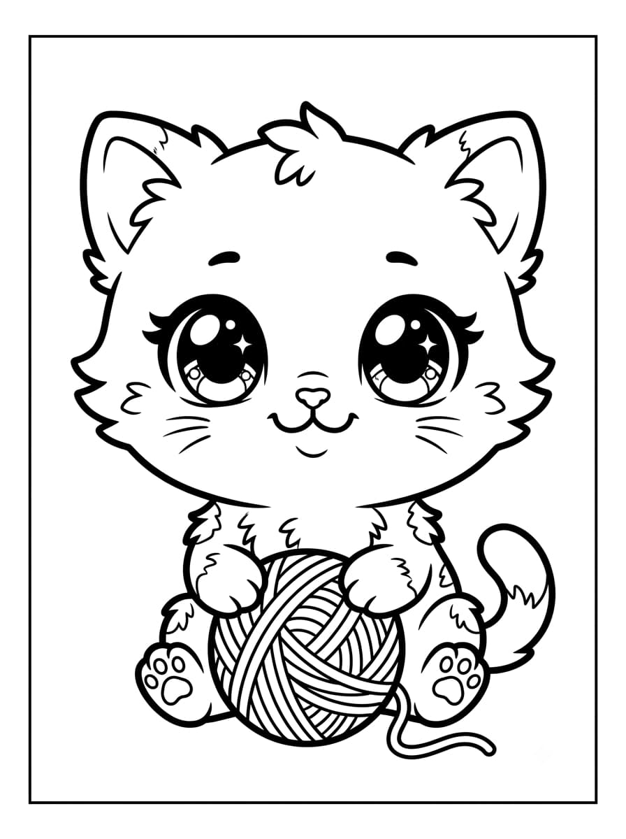 Manga da colorare: Gattino chibi