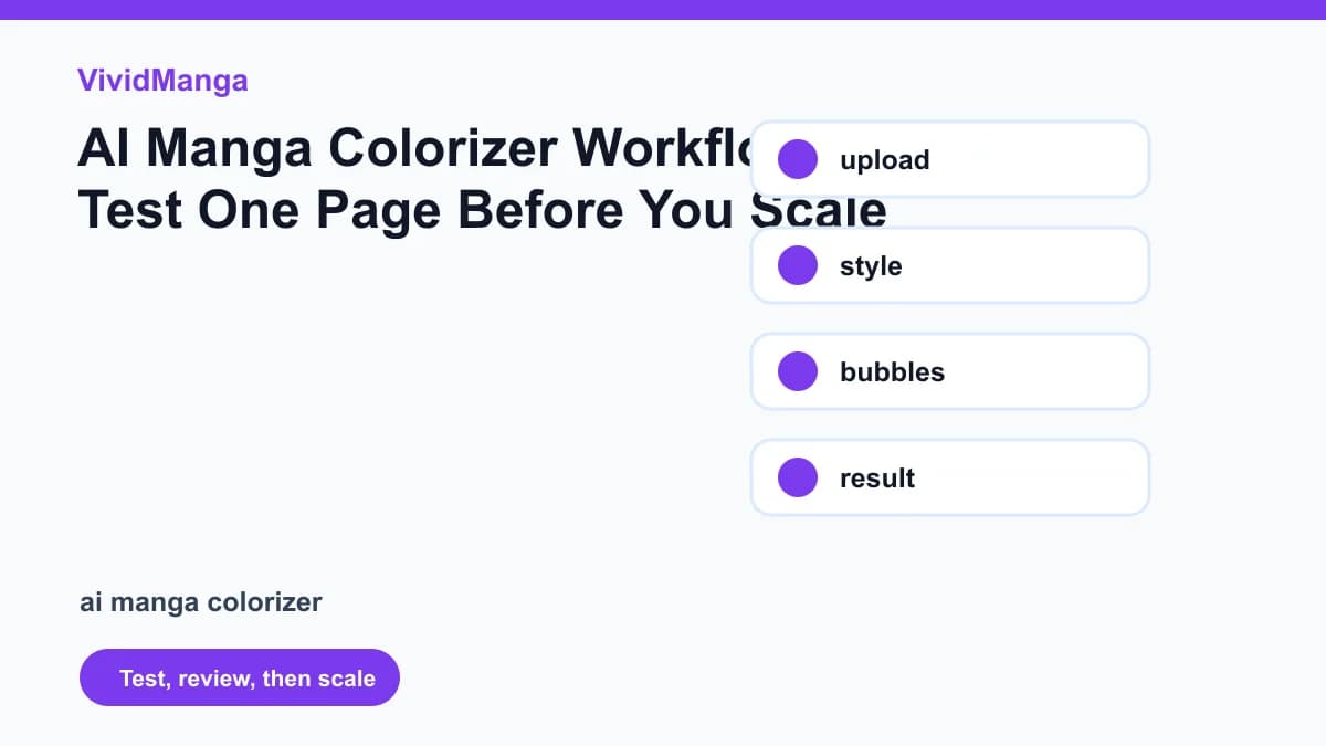 AI Manga Colorizer Workflow: Test One Page Before You Scale