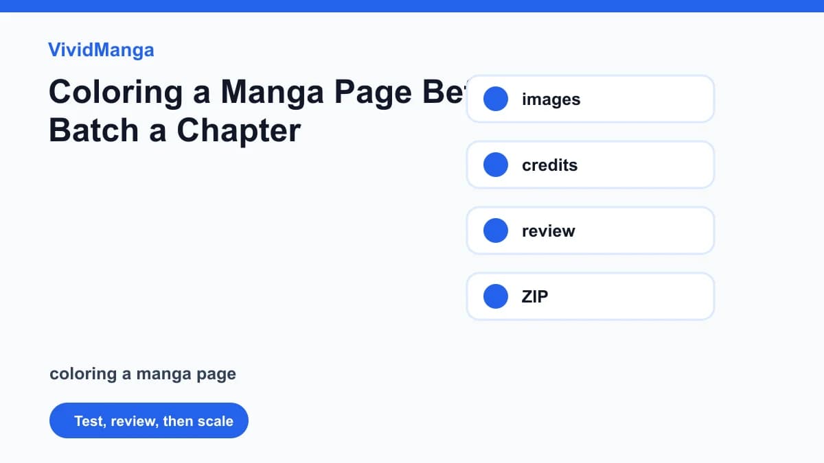 Colorize Manga Pages: Credit, Quality, and Batch Cost Checks