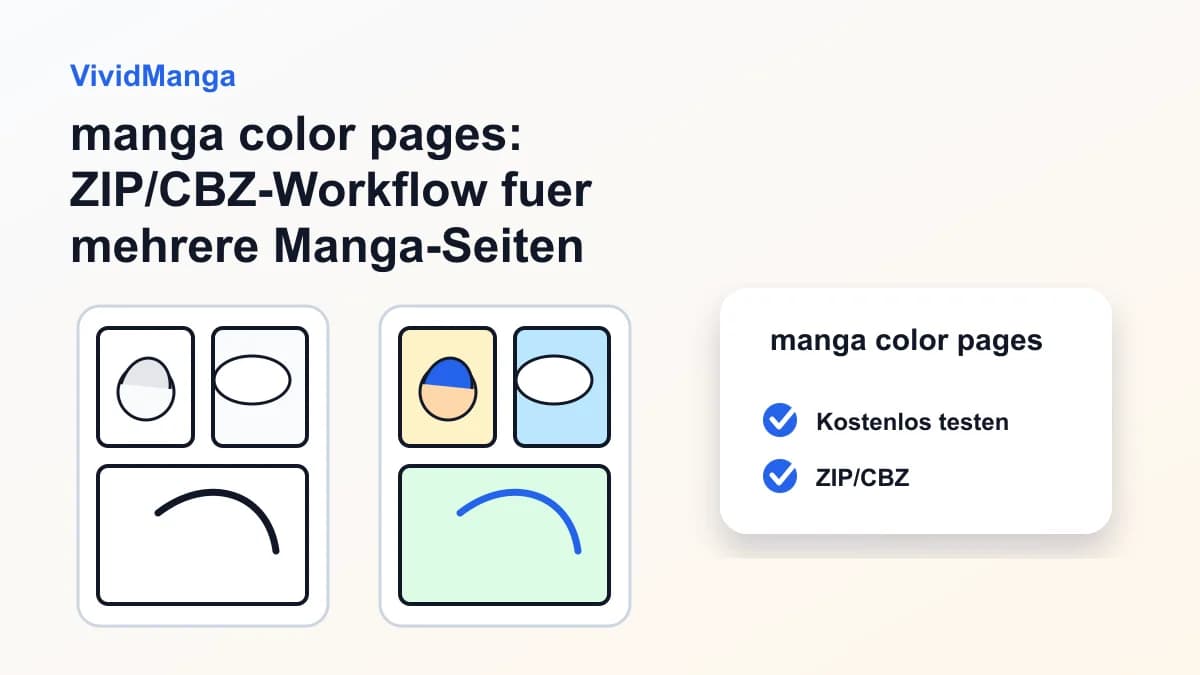 manga color pages: ZIP/CBZ-Workflow fuer mehrere Manga-Seiten