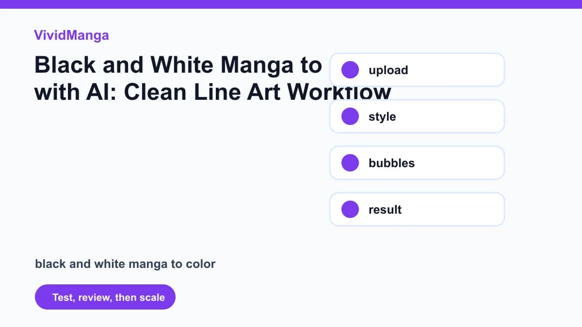 Black and White Manga to Color with AI: Clean Line Art Workflow