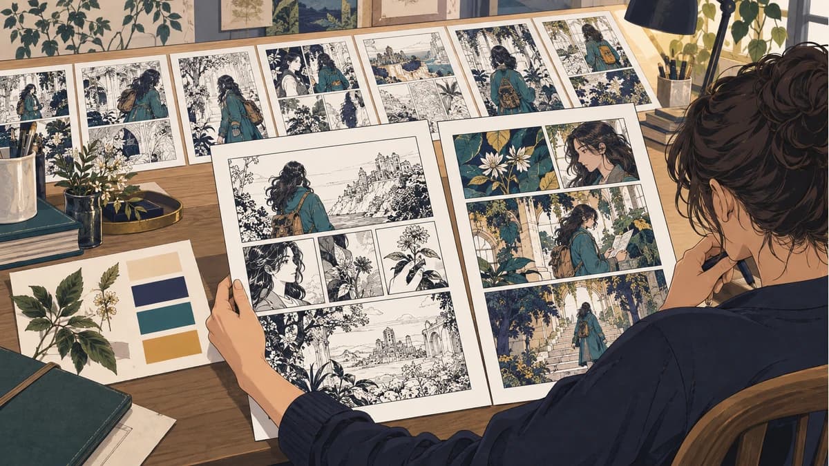 Colorear manga por lotes: revisa un capítulo de 12 páginas