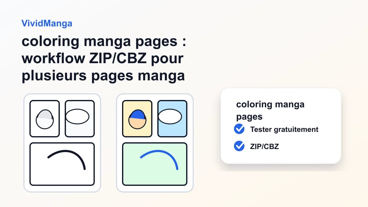 coloring manga pages : workflow ZIP/CBZ pour plusieurs pages manga