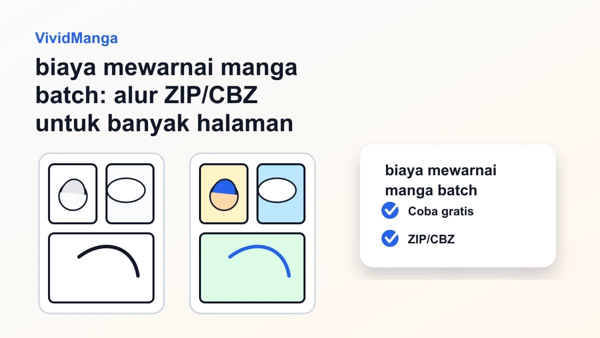 biaya mewarnai manga batch: alur ZIP/CBZ untuk banyak halaman manga