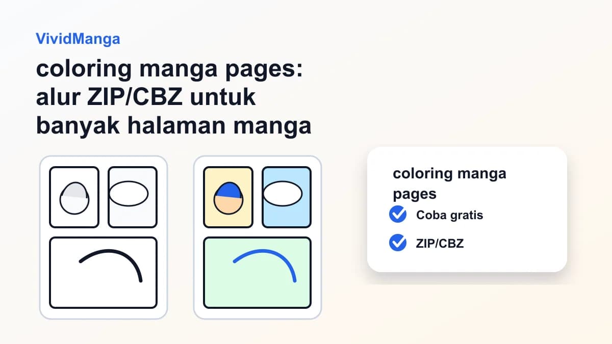 coloring manga pages: alur ZIP/CBZ untuk banyak halaman manga