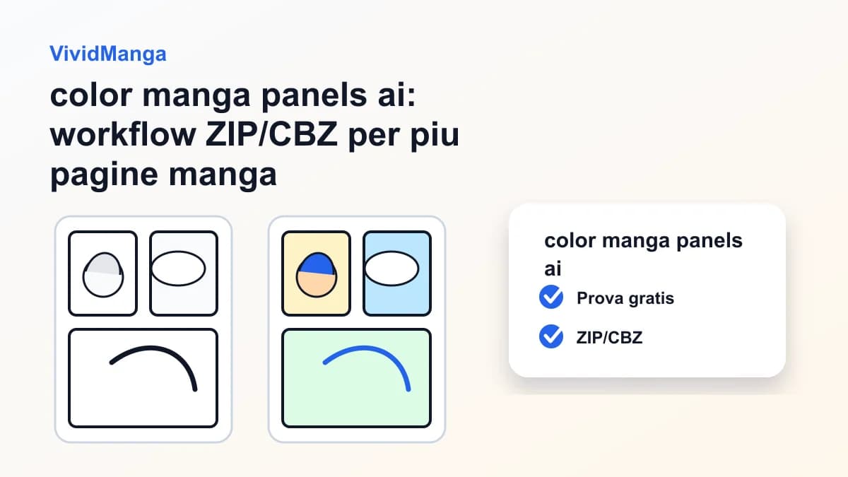 color manga panels ai: workflow ZIP/CBZ per piu pagine manga