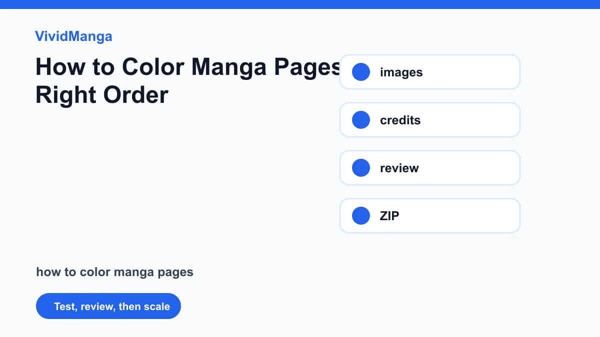 How to Color Manga Pages in the Right Order