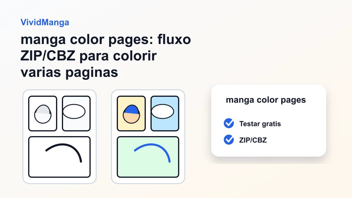manga color pages: fluxo ZIP/CBZ para colorir varias paginas
