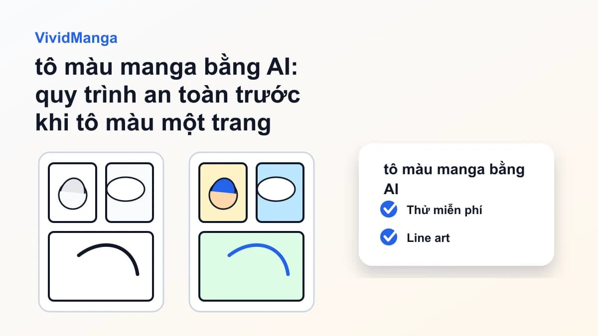 tô màu manga bằng AI: quy trình an toàn trước khi tô màu một trang manga