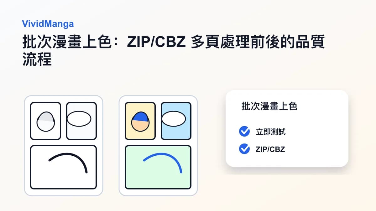 批次漫畫上色:ZIP/CBZ 多頁處理前後的品質流程