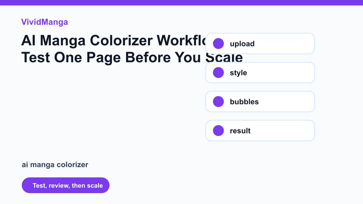 AI Manga Colorizer Workflow: Test One Page Before You Scale hero image