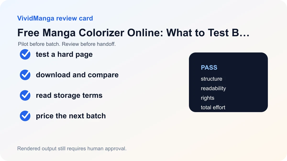 Free Manga Colorizer Online: What to Test Before Paying review checklist