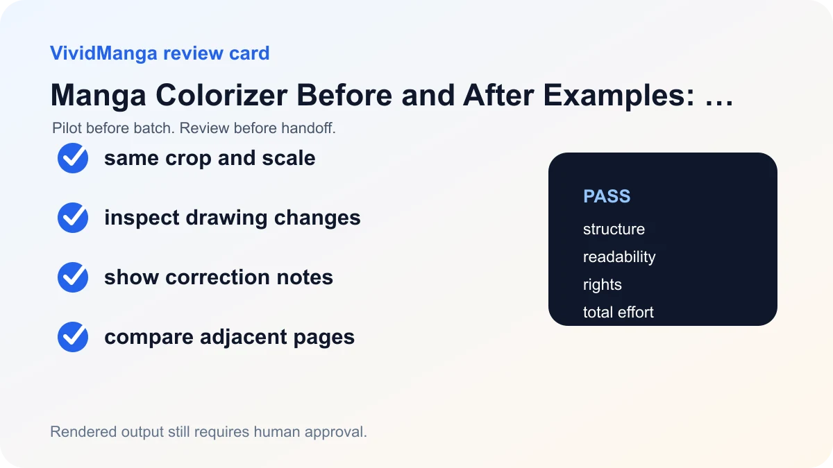Manga Colorizer Before After Examples: What to Check review checklist