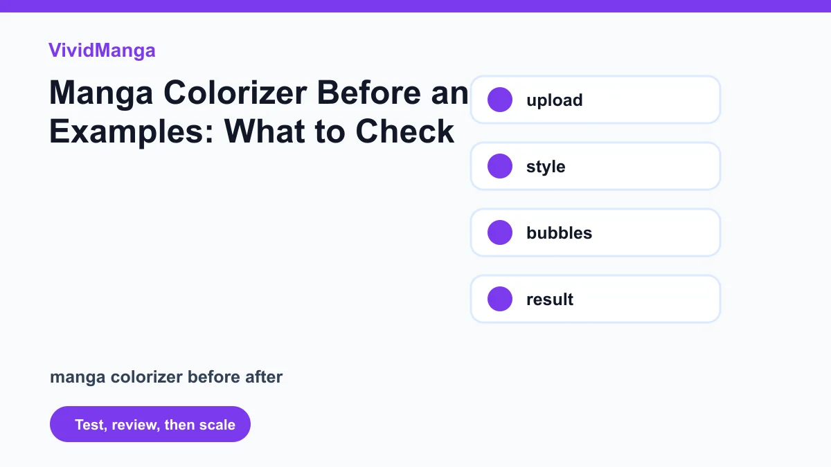 Manga Colorizer Before After Examples: What to Check workflow diagram