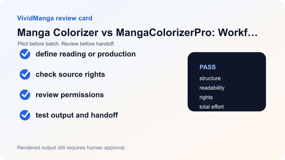Manga Colorizer vs MangaColorizerPro: Web Tool or Browser Extension? review checklist