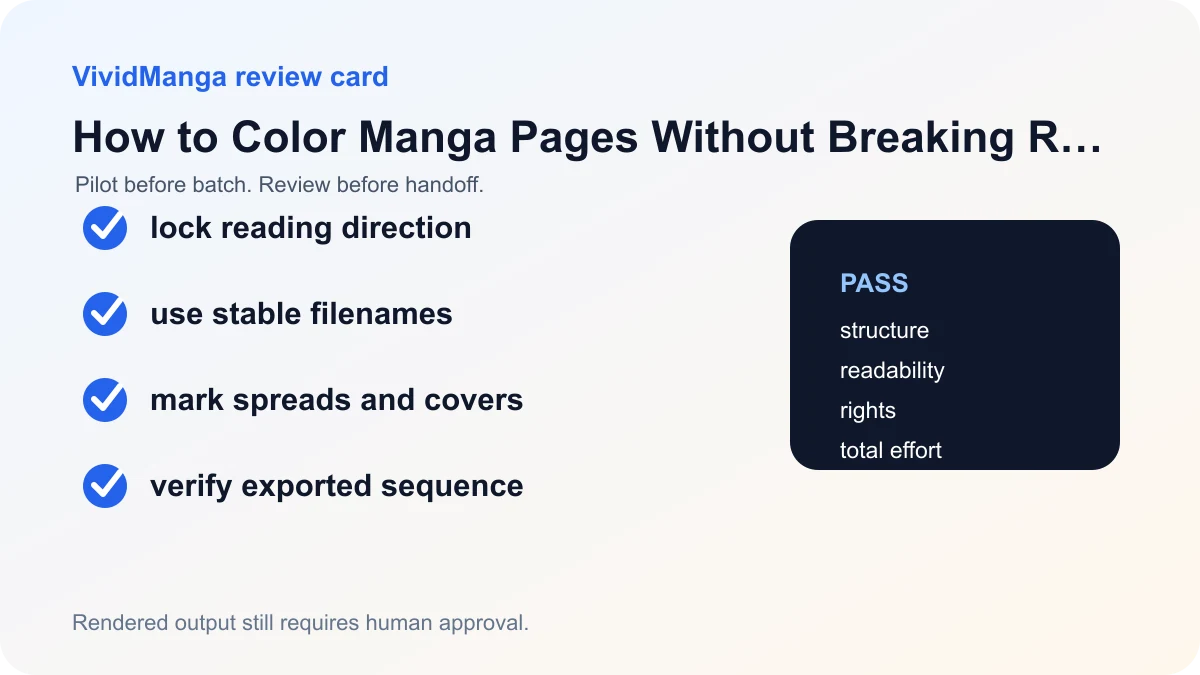 How to Color Manga Pages in the Right Order review checklist