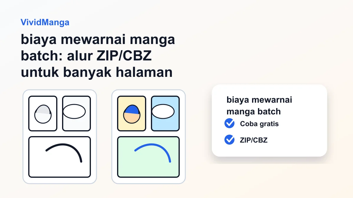 biaya mewarnai manga batch: alur ZIP/CBZ untuk banyak halaman manga hero image