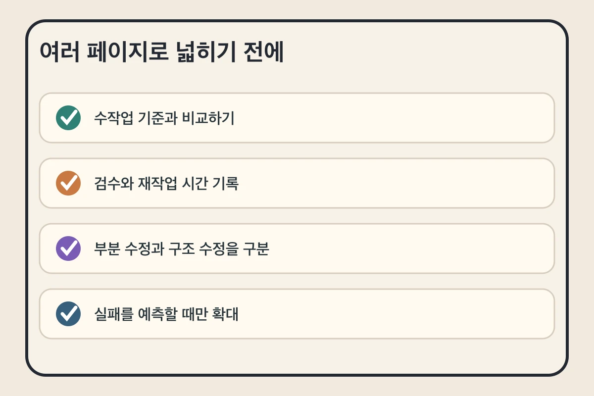만화 밑색과 명암: 자동화할 작업과 직접 손볼 작업: 여러 페이지 작업 전 점검표