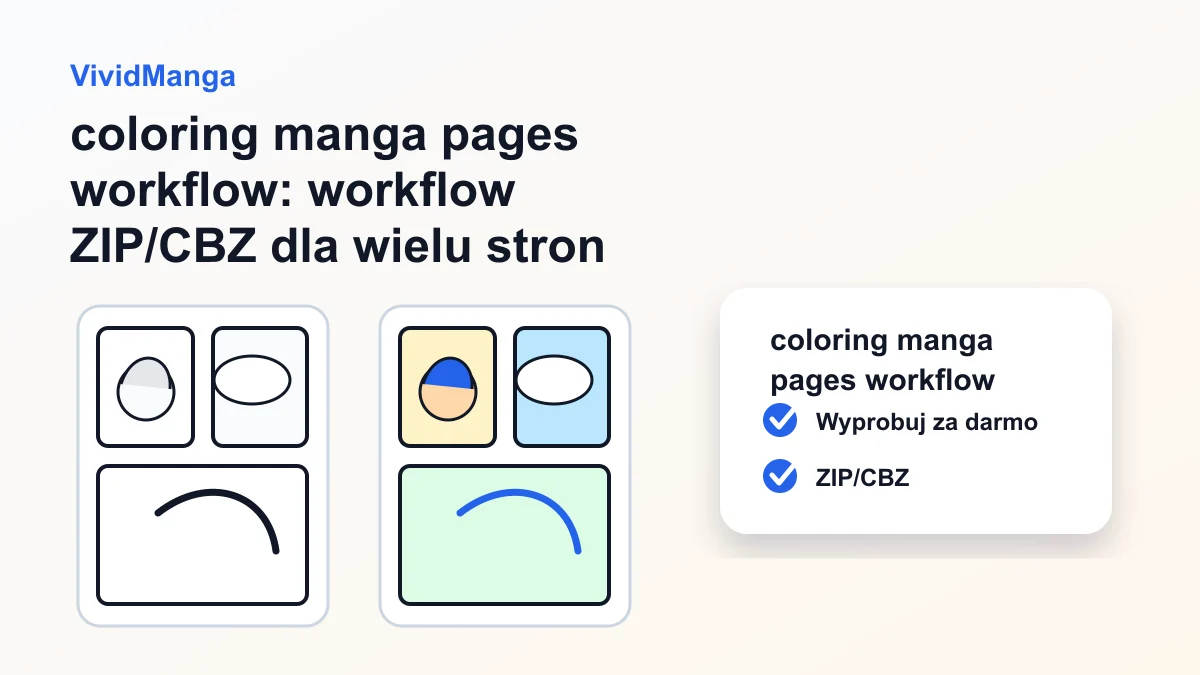 coloring manga pages workflow: workflow ZIP/CBZ dla wielu stron mangi hero image