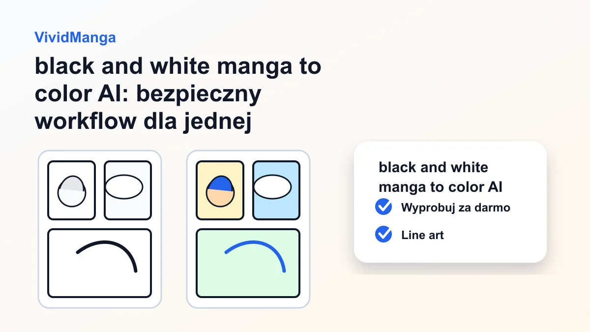 black and white manga to color AI: bezpieczny workflow dla jednej strony mangi hero image