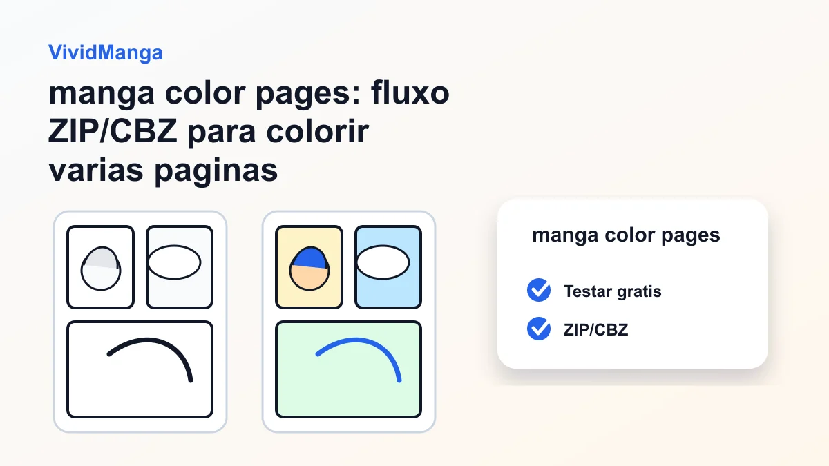 manga color pages: fluxo ZIP/CBZ para colorir varias paginas hero image