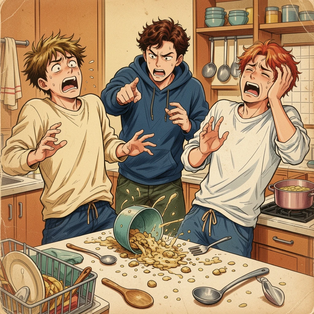 Retro Print AI-colored comedy reaction manga result