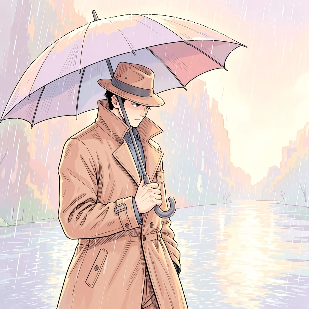 Soft Pastel AI-colored heavy screentone manga result