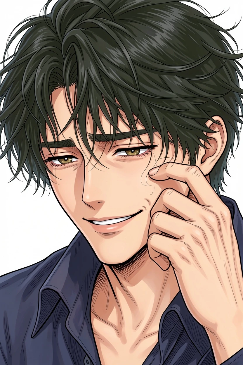 Natural AI-colored emotional close up manga result