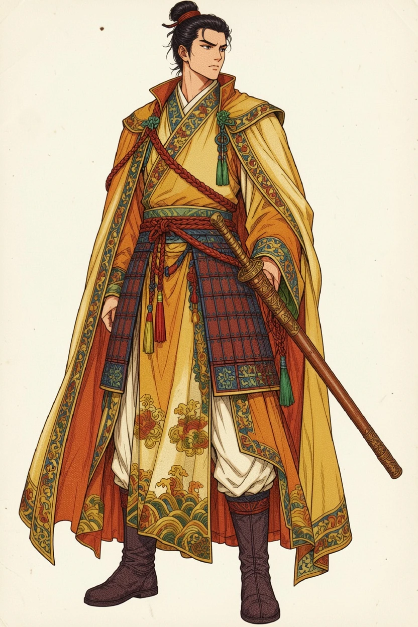 Retro Print AI-colored historical costume manga result
