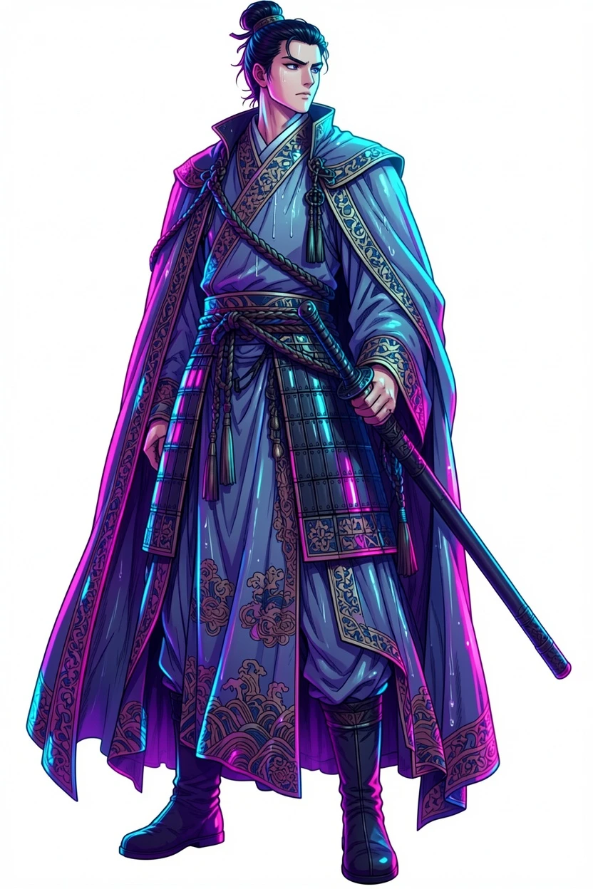 Neon Noir AI-colored historical costume manga result