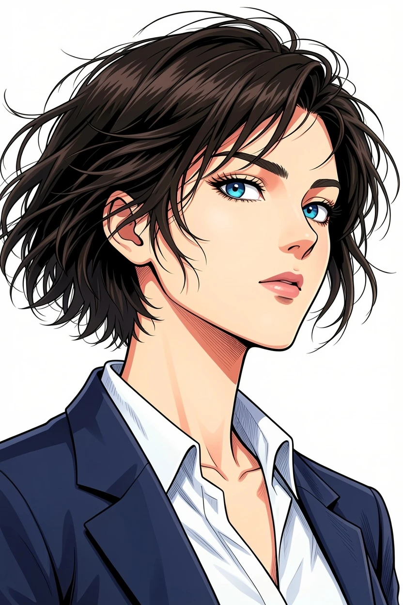 Webtoon Clean AI-colored character close up manga result