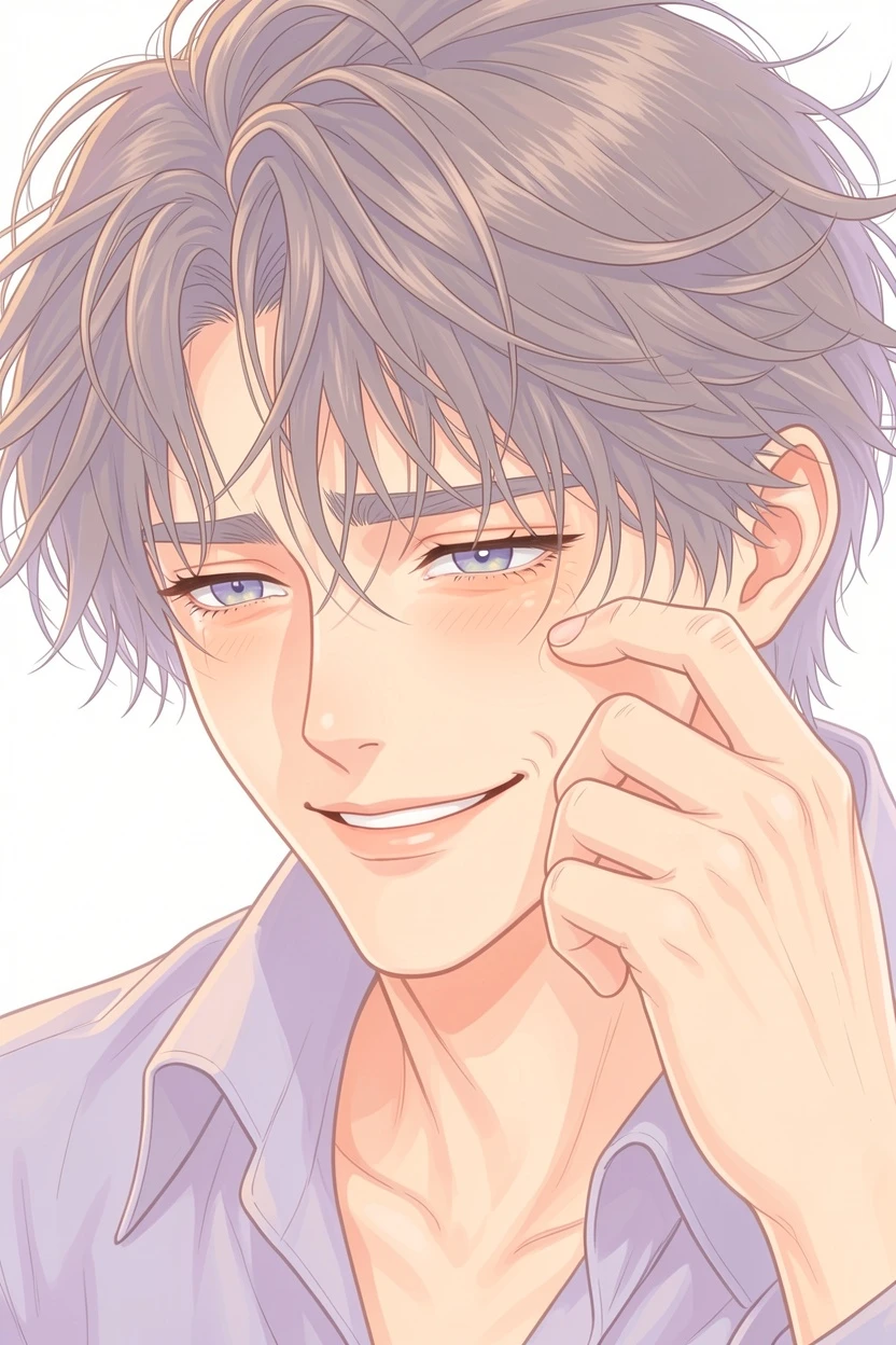 Soft Pastel AI-colored emotional close up manga result