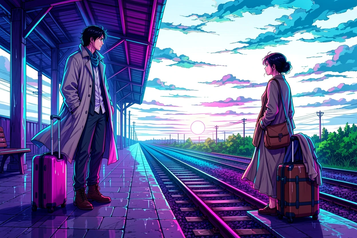 Neon Noir manga coloring style preview
