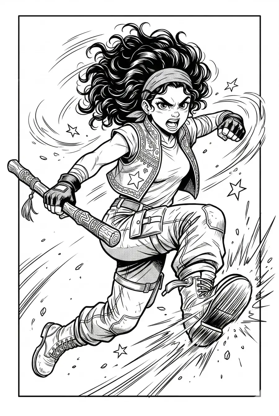 Monochrome action manga demonstration source