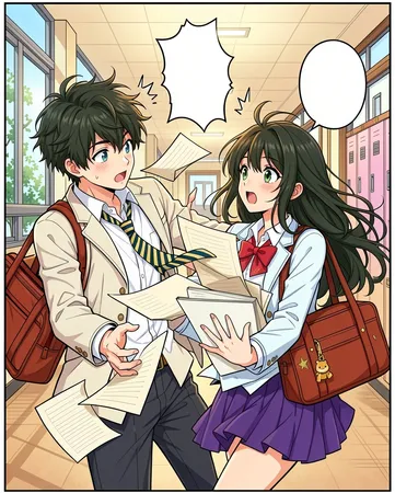 AI colorized manga page in flat color style - inspiration gallery image 5